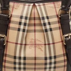 مملوكة مسبقًا Burberry Beige Haymarket Check Coated Canvas and Leather Small Northfield Tote