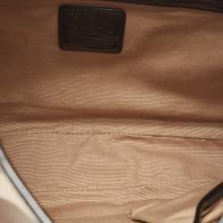 Pre Owned Burberry Black/Beige Nova Check PVC And Patent Leather Brooke Hobo