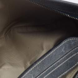 Pre Owned Burberry Blue/Grey Nova Check Coated Canvas and Leather Hobo