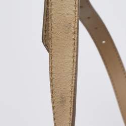 Pre Owned Burberry Cream Leather Drawstring  Hobo
