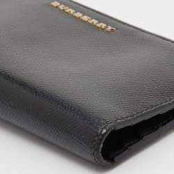 Burberry Black Patent Leather Long Zip Wallet