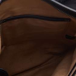 Pre Owned Burberry Beige/Black Supernova Check Coated Canvas and Patent Leather Dryden Crossbody Bag