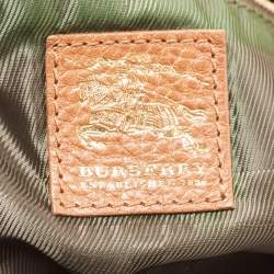 Pre Owned Burberry Brown/Beige House Check Canvas and Leather Large Hoxton Hobo