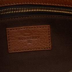 Burberry Beige House Check Canvas and Leather Clutch
