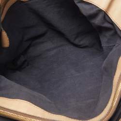 Pre Owned Burberry Beige House Check Canvas and Leather Large Parsons Hobo