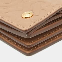 Pre Owned Burberry Beige TB Embossed Leather Jessie Card Case 