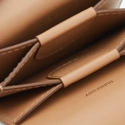 Pre Owned Burberry Beige TB Embossed Leather Jessie Card Case 