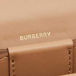 Pre Owned Burberry Beige TB Embossed Leather Jessie Card Case 