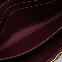 Pre Owned Burberry Burgundy Leather Flap Continental Wallet