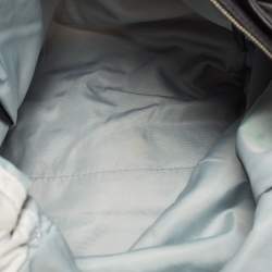 Pre Owned Burberry Black/Light Blue Nova Check Nylon and Leather Buckleigh Tote