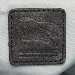 Pre Owned Burberry Black/Light Blue Nova Check Nylon and Leather Buckleigh Tote