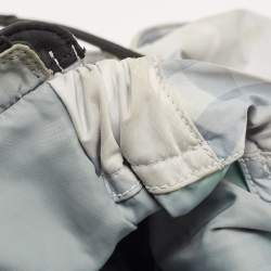 Pre Owned Burberry Black/Light Blue Nova Check Nylon and Leather Buckleigh Tote