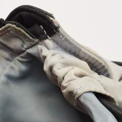 Pre Owned Burberry Black/Light Blue Nova Check Nylon and Leather Buckleigh Tote