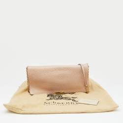 Pre Owned Burberry Pink Leather Mildenhall Shoulder Bag