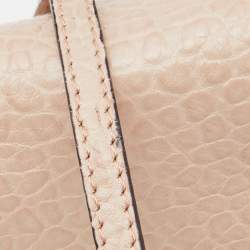 Pre Owned Burberry Pink Leather Mildenhall Shoulder Bag