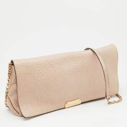 Pre Owned Burberry Pink Leather Mildenhall Shoulder Bag