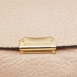 Pre Owned Burberry Pink Leather Mildenhall Shoulder Bag