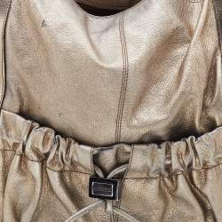Burberry Gold Leather Large Warrior Shoulder Bag