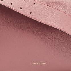 Pre Owned Burberry Pink Leather Helmsley Crossbody Bag