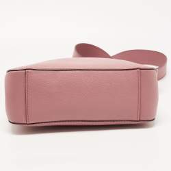 Pre Owned Burberry Pink Leather Helmsley Crossbody Bag