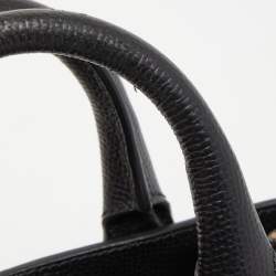 Pre Owned Burberry Black/Beige Leather and House Check Fabric Baby Banner Tote