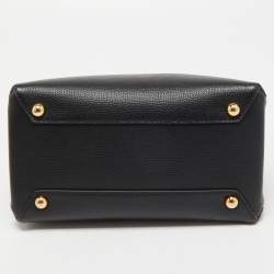 Pre Owned Burberry Black/Beige Leather and House Check Fabric Baby Banner Tote
