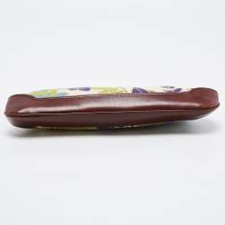 Burberry Multicolor Floral Printed Canvas and Leather Kisslock Frame Chain Clutch
