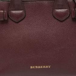 Pre Owned حقيبة يد بربري بانر صغيرة كانفاس مربعات هاوس و جلد أسود