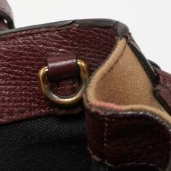 Pre Owned حقيبة يد بربري بانر صغيرة كانفاس مربعات هاوس و جلد أسود