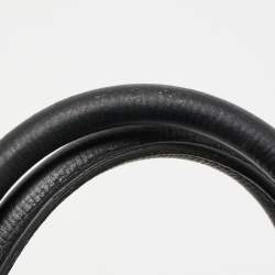 مملوكة مسبقًا Burberry Black Leather and House Check Fabric Small Banner Tote