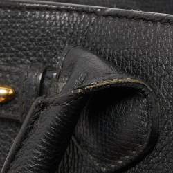 مملوكة مسبقًا Burberry Black Leather and House Check Fabric Small Banner Tote