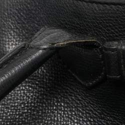 مملوكة مسبقًا Burberry Black Leather and House Check Fabric Small Banner Tote