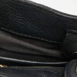 مملوكة مسبقًا Burberry Black Leather and House Check Fabric Small Banner Tote