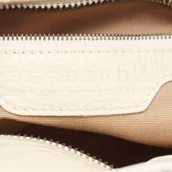 مملوكة مسبقًا Burberry Cream/Beige House Check PVC and Patent Leather Lowry Tote