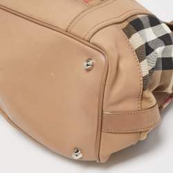 مملوكة مسبقًا Burberry Beige House Check Canvas and Leather Large Beaton Tote