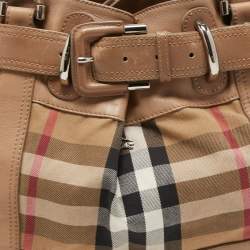 مملوكة مسبقًا Burberry Beige House Check Canvas and Leather Large Beaton Tote