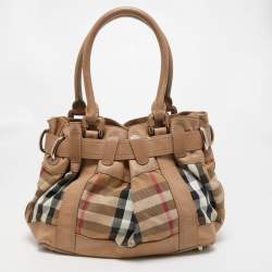 مملوكة مسبقًا Burberry Beige House Check Canvas and Leather Large Beaton Tote