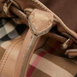 مملوكة مسبقًا Burberry Beige House Check Canvas and Leather Large Beaton Tote