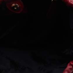 Pre Owned Burberry Red Patent and Leather Drawstring Tote