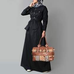 مملوكة مسبقًا حقيبة يد بربري هاوس شيك مانور تقسيمات كريمي