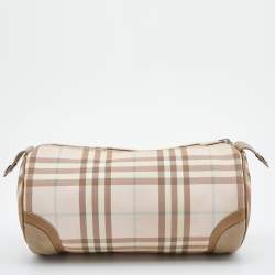 Pre Owned حقيبة كتف بربري جلد وبي في سي هاوس تشيك وردي