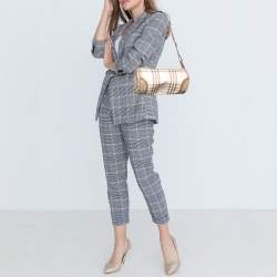 Pre Owned حقيبة كتف بربري جلد وبي في سي هاوس تشيك وردي