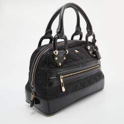 Pre Owned حقيبة بربري ويستبري جلد ونايلون بنية/ خضراء داكنة