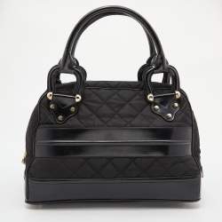 Pre Owned حقيبة بربري ويستبري جلد ونايلون بنية/ خضراء داكنة