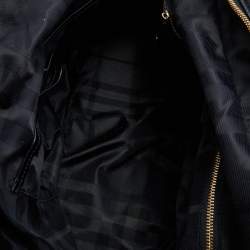 Pre Owned حقيبة بربري ويستبري جلد ونايلون بنية/ خضراء داكنة