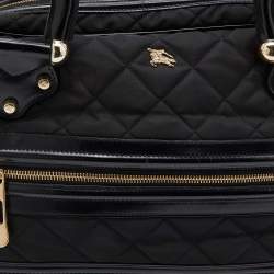 Pre Owned حقيبة بربري ويستبري جلد ونايلون بنية/ خضراء داكنة