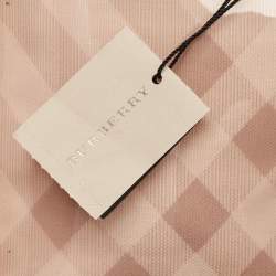 Pre Owned Burberry Metallic Beige/Cleart PVC and Leather Trim Wristlet Pouch