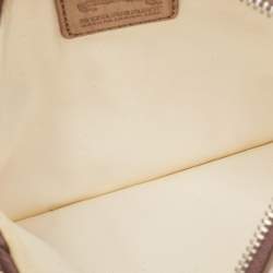 Pre Owned Burberry Metallic Beige/Cleart PVC and Leather Trim Wristlet Pouch