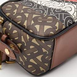 مملوكة مسبقًا Burberry Multicolor TB Print Coated Canvas and Leather  Convertible Sling Bag