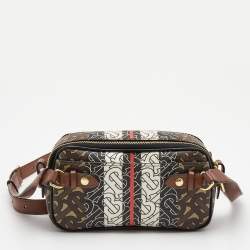 مملوكة مسبقًا Burberry Multicolor TB Print Coated Canvas and Leather  Convertible Sling Bag